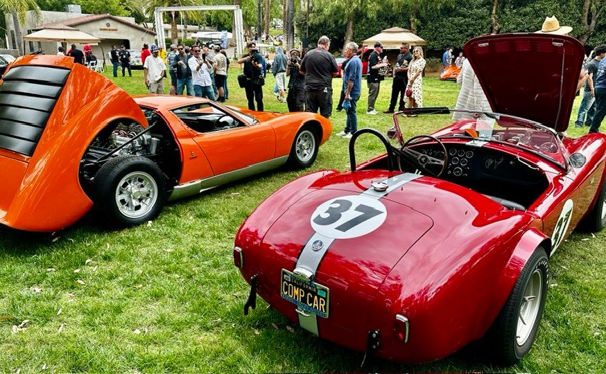 Classic sports cars at Huntington Beach Car Club show